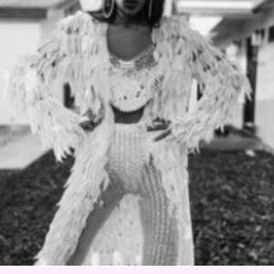 Faux feather fun cardigan